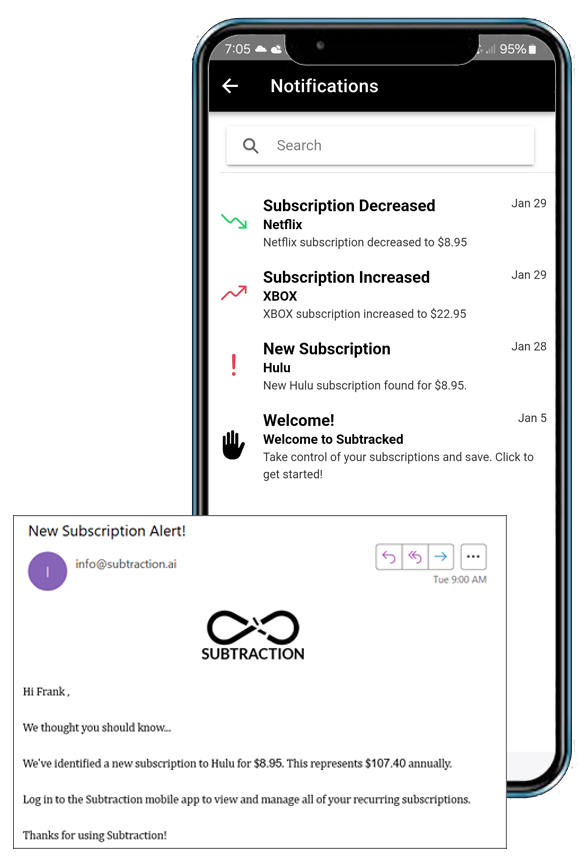 Subtraction Alerts